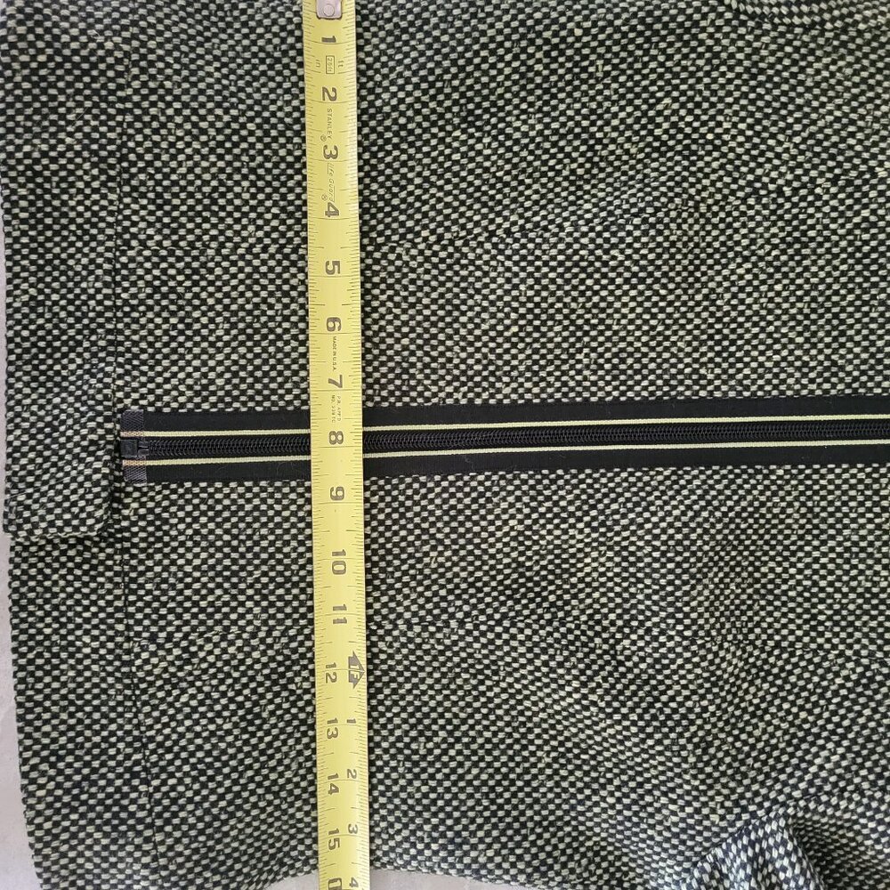 Marc Cain Wool Zip Front Jacket Blazer 6 Green Black Check - Picture 12 of 12